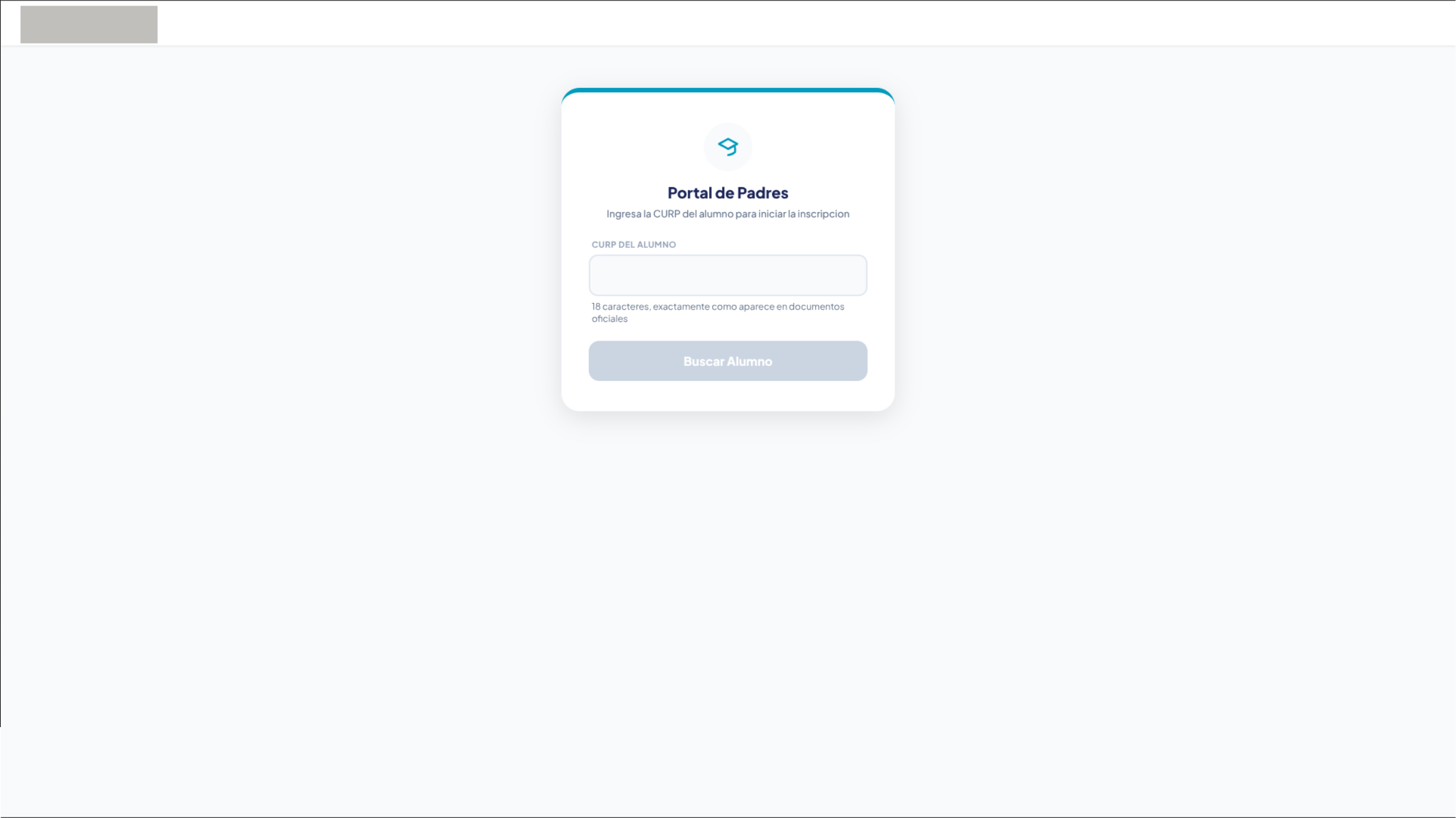 Acceso privado para iniciar la inscripción de un alumno